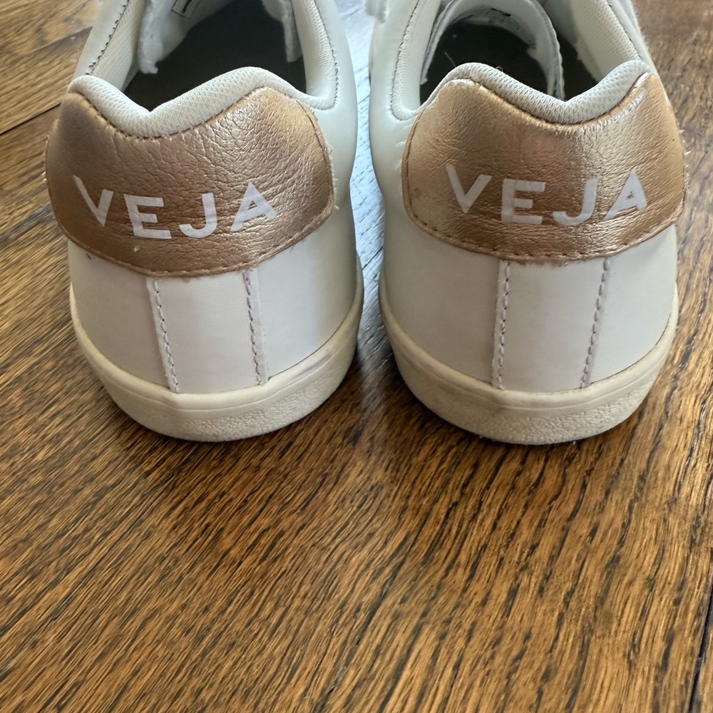 Veja White and Gold Sneakers - Picture 2 of 10